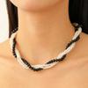 Conjunto de Joias de Pérolas Multicamadas Transfronteiriço para Mulheres Estilo Ins Design Criativo Europeu e Americano Gargantilha em V Pulseira Colar Brincos