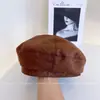 Padrão Sombrio Moda Camurça Retrô Boina para Mulheres Outono e Inverno Versátil Artística Chapéu de Pintor Estiloso Tendência Chapéu de Abóbora