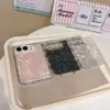 Adequado para iPhone 18 Duo: Capa de celular com glitter e padrão de concha em formato de coração, tela dobrável, capa protetora anti-queda Apple 18 Duo
