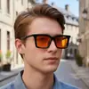 Óculos de Sol Quadrados Versáteis Estilo Coreano Moderno, Óculos de Sol Tendência Street Style com Proteção UV e Acabamento de Alto Padrão