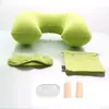 Set de Almohada de Viaje de Alta Gama Personalizado, Nuevo Set Inflable de Tres Piezas, Funda de Almohada de Terciopelo de Cristal