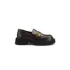 Mocassins de couro genuíno com sola grossa para mulheres, novo modelo 2026, sapatos pretos de couro estilo britânico, sapatos JK Mary Jane retrô franceses