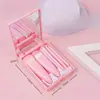 Set de 5 Piezas de Brochas de Maquillaje con Estuche Espejo Kit de Mini Brochas Cosméticas de Viaje