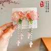 Horquilla floral estilo antiguo para niños, horquilla de princesa tradicional, horquilla con borla estilo chino para niñas pequeñas, accesorio para el cabello Hanfu para niñas