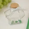 Hierba Verde como Alfombra Serie Estilo Bosque Tiras de Origami Estrella Fresca Estrella de Cinco Puntas Botella de los Deseos Decoración Regalo de Bendición Hecho a Mano