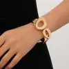 Moda Europea y Americana Simple Metal Pesado Elegante Anillo Geométrico Brillante Gota de Agua Collar Pulsera Pendientes Conjunto de Joyería para Mujeres