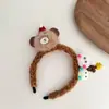 Nueva serie navideña oso lindo Árbol de Navidad Diadema de felpa para niños Accesorios para el cabello festivos Diadema tocado