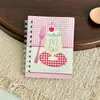 Cuaderno espiral de dibujos animados lindo, cuaderno de bolsillo estético de alta calidad, cuaderno pequeño A7 de tapa lateral, bloc de notas de mensajes creativo para estudiantes