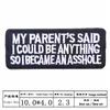 Parche de insignia transfronterizo nuevo, parche bordado, pegatinas de tela, bordado en blanco y negro, pegatinas de tela en inglés, letras en inglés rectangulares
