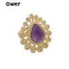 MR029 Nova Gota Pequena Cravejada com Zircônia Banhada a Ouro 18k Essencial para Festa de Fim de Ano Feminina Joia Anel