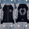 Moletom Chrome Hearts Novo 2025 Transfronteiriço com Design de Cruz, Casaco com Zíper Unissex Casual de Caimento Solto