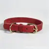 Collar para Mascota Cosido a Mano, Collar de Cuero Genuino, Collar de Piel de Vaca de Primera Capa, Collar para Cuello de Perro, Correa para Cuello de Perro, Anillo para Cuello de Perro, Pequeño y Mediano