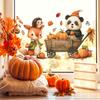 Nuevo Divertido-E347 Dibujos Animados Transportando Calabaza Gatito Zorro y Erizo Decoración del Hogar Pegatinas de Pared Venta al por Mayor