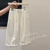 Pantalones casuales para niñas de primavera y otoño, pantalones anchos elegantes y modernos para niños con encaje y lunares, estilo coreano