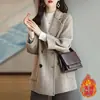 Abrigo de Lana para Mujer 2025 Invierno Nueva Moda Estilo Coreano Corte Holgado Adelgazante Versátil Elegante Abrigo de Lana Básico Versátil