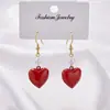 Pendientes Retro Vino Tinto Encantadores Elegantes Personalidad Europea y Americana Gama Alta Nueva Moda Pendientes de Perla Pendientes Estilo Francés para Mujer