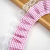 Renda xadrez de 6cm em estoque em promoção, Acessórios de artesanato DIY para roupas de pet Lolita atacado