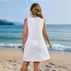 Vestido elegante de playa con cuello en V, sin mangas y sencillo para mujer, Amazon 2026, para cubrirse en la frontera europea y americana.