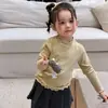 (8.24 Novo Chegada) Camiseta de Manga Longa para Meninas, Novo Top Infantil de Outono, Roupa para Bebê Classe A