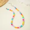 Collar de Verano Transfronterizo Europeo y Americano Dopamina Hecho a Mano con Cuentas Collar de Moda Simple y Colorido de Acrílico Collar para Mujer