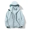 Chaqueta cálida con capucha para hombre, impermeable para exteriores de primavera y otoño, abrigo deportivo casual holgado con diseño de bloques de color
