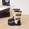 Hebilla de Cinturón para Niñas Botas de Caballero Colección Otoño 2026 Botas de Media Caña para Niños Suela Suave Versátil Botas Martin de Una Sola Capa para Niñas Pequeñas
