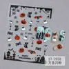 Pegatinas Transfronterizas para Uñas de Halloween Súper Brillantes Telaraña Fantasma Murciélago Calabaza Decoraciones Oscuras para Uñas