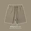Shorts de Algodão Xinjiang Pesado 450G Dupla Camada Terry Cor da Terra Calças de Cinco Pontos Verão Masculino Streetwear Retrô Americano