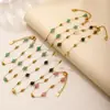 Miduoduo Ágata Facetado Cadena Hecha a Mano Acero Inoxidable Dulce Lujo Accesible Collar Pulsera Estilo Ins Nicho Adecuado para Mujeres