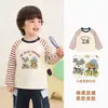 Kaka Panda Roupas Infantis Camiseta de Manga Longa para Crianças Meninos Camada Base Outono Tops para Meninas Roupas de Outono Roupas de Bebê Tendência