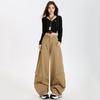 Pantalones Cargo Naranja Infantil # Tendencia Americana High Street, Diseño Holgado y Delgado, Pantalones Casuales y Versátiles de Longitud Completa para Mujer