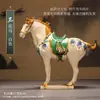 Caballo Tang Sancai Caballo Clásico Caballo de Cerámica Adornos de Caballo Seis Artesanías de Caballo Decoración de Sala de Estar Hogar Adornos Vintage