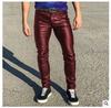 2022 Novo Punk Europeu e Americano Transfronteiriço Masculino Apertado Elástico Cintura Baixa Meninos Casual Calça de Couro Atacado E7Z817