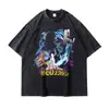 Camiseta de Manga Corta 2025 Verano Holgada Lavada para Hombres y Mujeres Deporte y Ocio Fábrica de Origen Sin Etiquetas con Etiqueta en el Cuello