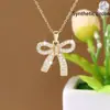 2025 Nuevo Collar Dulce de Circonita Micro pavimentada con Lazo Collar para Mujer Estilo Japonés y Coreano Pequeño Fresco Moderno Elegante
