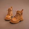 Botines Infantiles tipo Martin para Niñas, Estilo Pradera Desierto, Nuevos Otoño e Invierno 2025 Estilo Británico Botas Amarillas para Exteriores para Niños
