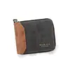 Nueva cartera de hombre, moda, cartera esmerilada de gran capacidad, bolsa con cremallera, monedero, cartera corta de hombre