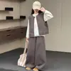 Ropa para niñas, conjunto de otoño, chaleco, camiseta básica, pantalones de pierna ancha, nuevo modelo 2026, conjunto de tres piezas para primavera y otoño para niñas mayores