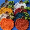 Nuevos posavasos decorativos de Halloween vintage hechos a mano con ganchillo para Amazon Europa y América, posavasos aislantes para la sala de estar
