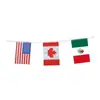 Banderines de Cadena para el Mundial 2026 de EE. UU., Canadá, México, Suministros de Fiesta de Poliéster, Banderines Decorativos Colgantes, Carteles con Banderas, Banderas Personalizadas