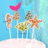 Decoración para Hornear Pasteles Enchufe Sirena Estrella de Mar Concha Serie Oceánica Tarjeta Combinada Mesa de Postres Fiesta Disfraz