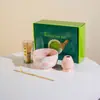 Traje Matcha Estilo Japonês Estilo Ins Tigela Matcha Xadrez Caixa de Presente Conjunto de Chá Cerâmico Transfronteiriço para Chá Japonês