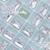 Arte de Uñas Cuadrado Largo 8*10mm Diamante de Cristal K9 Rectangular Ángulo Recto Accesorios Vidrio Brillante Arte de Uñas Joyería de Diamante Venta al por Mayor