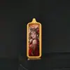 1*3 Ocho Grandes Budas Guardianes de la Vida Zha Ji Manjushri Mahasthamaprapta Wuye Zorro Inmortal Acero de Titanio Colgante Tangka Pequeña Barra de Oro