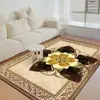 Alfombra de Mesa de Café de Terciopelo de Cristal de Mármol Alfombra Moderna para Sala de Estar Líneas Simples de Lujo Ligero Alfombra Nórdica para Dormitorio