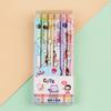 Cartoon 6 boxed gel pen ins bonito preto push pen estudante material escolar caneta de água caneta gel de Natal