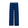 Calça Casual Feminina 2026 Primavera Nova Estilo College Retrô Americano Blocos de Cor Cintura com Cordão Perna Reta Solta