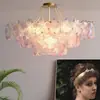 Luminária de Cristal Francesa Lustre para Sala de Estar Flor de Cinco Folhas Criativa Lâmpada Simples Moderna para Quarto Principal Restaurante Nova Lâmpada Zhongshan