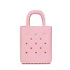 Bolso de Gelatina Versátil de Moda con Accesorios DIY, Bolso Perforado para Vacaciones de Verano en la Playa, Bolso de Mano Sencillo para Mujer