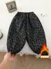 Ropa de Otoño e Invierno para Niños Pantalones con Puño de Terciopelo Estilo Coreano Mono de Terciopelo Holgado Estilo Linterna Pantalones Largos de Invierno para Bebé